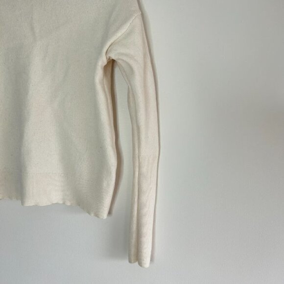 Aritzia Wilfred Cyprie Sweater Merino wool mockneck sweater Light Birch size S - Picture 3 of 5